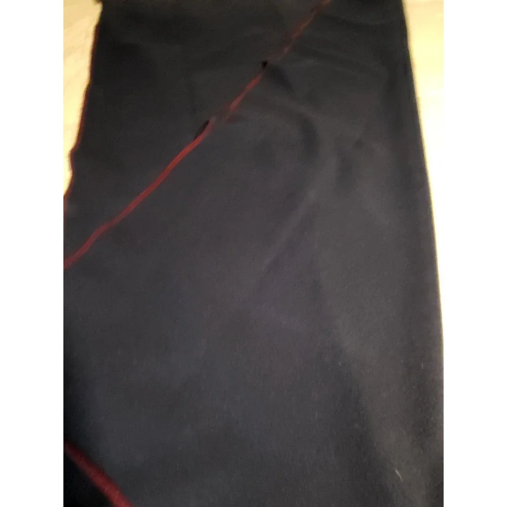 Vintage LL Bean Navy Blue Wool & Cashmere Blend Throw Blanket